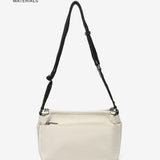 Women's crossbody bag in beige recycled fabrics