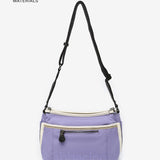 Women's shoulder bag in lavender recycled fabrics