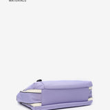 Women's shoulder bag in lavender recycled fabrics