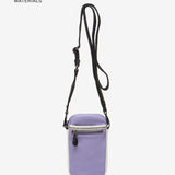 Mobile phone bag in lavender recycled fabrics