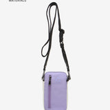 Mobile phone bag in lavender recycled fabrics