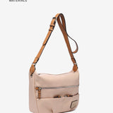 Women's crossbody bag in pink recycled materials