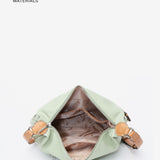 Women's crossbody bag in green recycled materials