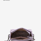 Satin women's crossbody bag in lavender recycled materials