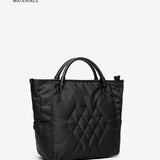 Women's shopper bag in black recycled materials