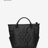 Women's shopper bag in black recycled materials