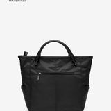 Women's shopper bag in black recycled materials