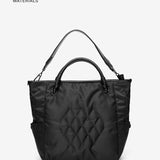 Women's shopper bag in black recycled materials