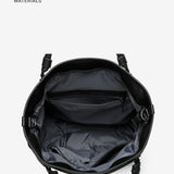 Women's shopper bag in black recycled materials