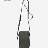 Women's mobile phone bag made from recycled materials, green