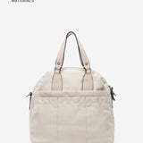 Women's bowling bag in beige recycled materials