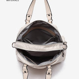 Women's bowling bag in beige recycled materials