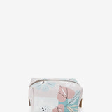 Mittlerer Damennecessaire aus Leder mit floralem Print.