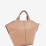 Women's shopper bag in beige leather