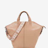 Women's shopper bag in beige leather