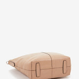 Women's shopper bag in beige leather