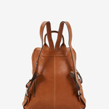 Women's backpack in cognac die-cut leather