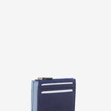 Women's card holder-wallet in blue leather