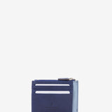 Women's card holder-wallet in blue leather