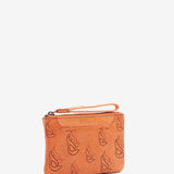 Women's wallet in orange die-cut leather