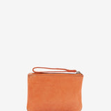 Women's wallet in orange die-cut leather