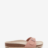 Women's flat buckle sandal in pink