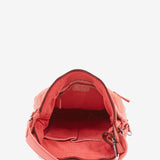 Women's hobo bag in coral die-cut leather