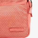 Women's crossbody bag in coral perforated leather