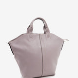 Women's shopper bag in lavender leather