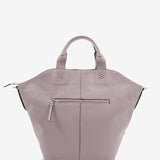 Women's shopper bag in lavender leather