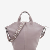 Women's shopper bag in lavender leather