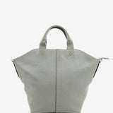 Women's shopper bag in green leather