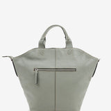 Women's shopper bag in green leather