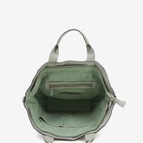 Women's shopper bag in green leather