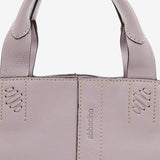 Small women's shopper bag in lavender leather