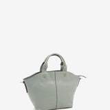 Small women's shopper bag in green leather