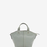 Small women's shopper bag in green leather