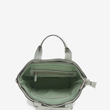 Small women's shopper bag in green leather