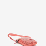 Mobile phone bag in coral die-cut leather