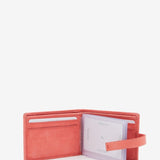 Women's card holder in coral die-cut leather