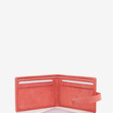 Women's card holder in coral die-cut leather