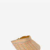 Women's striped visor in camel