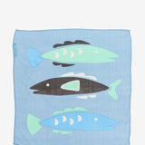 Bandana con estampado de peces en azul