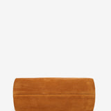 Suede shoulder bag in cognac