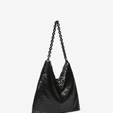 Bolso hobo de fiesta en malla metálica negra