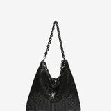 Bolso hobo de fiesta en malla metálica negra