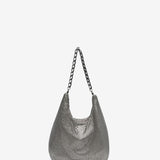 Borsa hobo da festa in rete metallica argentata