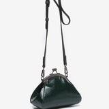 Patent leather shoulder bag in green