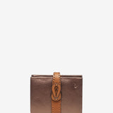 Tarjetero en piel bicolor bronce