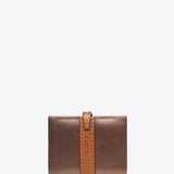 Tarjetero en piel bicolor bronce